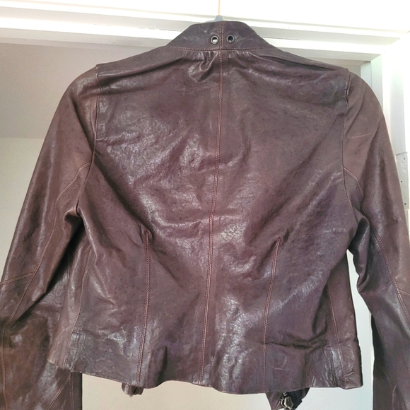 Grai Brand Leather Cropped Minimal Moto Jacket HIGH QUALITY XS - Picture 4 of 14